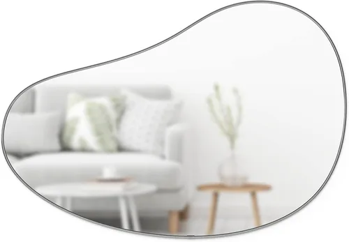 Umbra Espejo de pared Pebble de 24 x 36 pulgadas, diseño moderno, titanio