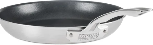 Miniatura 10 de Viking Sartén antiadherente de 5 capas, utensilios de cocina de acero inoxidable de 12 pulgadas con tapa, color plateado