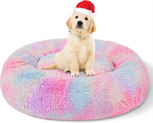 Patas Lague Cama calmante para perros pequeños, mullida y acogedora cama para gatos, de piel sintética, antiansiedad, de felpa, lavable, para todas