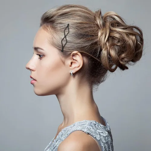 Miniatura 4 de 10 pinzas y pasadores geométricos de metal para el cabello, accesorios minimalistas para el cabello para mujeres y niñas, bodas y peinados (negro)