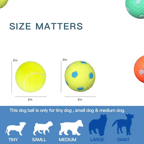 Miniatura 6 de ptlsy Paquete de 16 pelotas de tenis para perros pequeños y medianos (2 pulgadas)