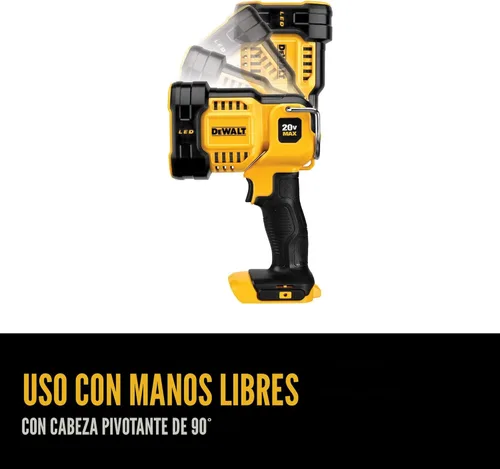 Miniatura 10 de DEWALT Luz de trabajo LED máxima 20V, cabeza pivotante (DCL043)