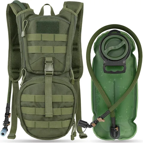 MARCHWAY Mochila táctica de hidratación Molle con bolsa de agua de TPU de 3 litros, mochila militar para ciclismo, senderismo, correr, escalada,