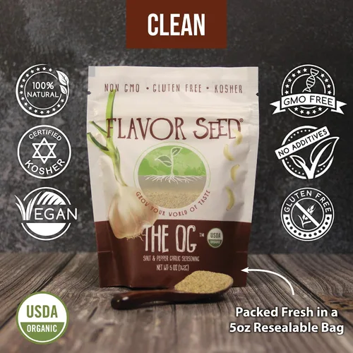 Miniatura 4 de Flavor Seed The OG Organic Salt Pepper - Mezcla de condimentos y ajos. Condimento orgánico para palomitas de maíz. Condimentos y especias
