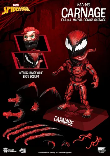 Miniatura 2 de Beast Kingdom Marvel Comics: Carnage EAA-143 Egg Attack Figura de acción, multicolor