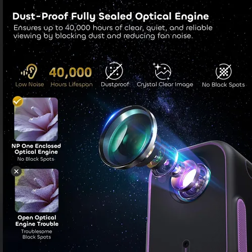 Miniatura 4 de Proyector de TV Google con WiFi Bluetooth, Soporte Full Ultra HD 1080P 4K, Proyección Inteligente para Cine en Casa, Mini Proyector Portátil al Aire