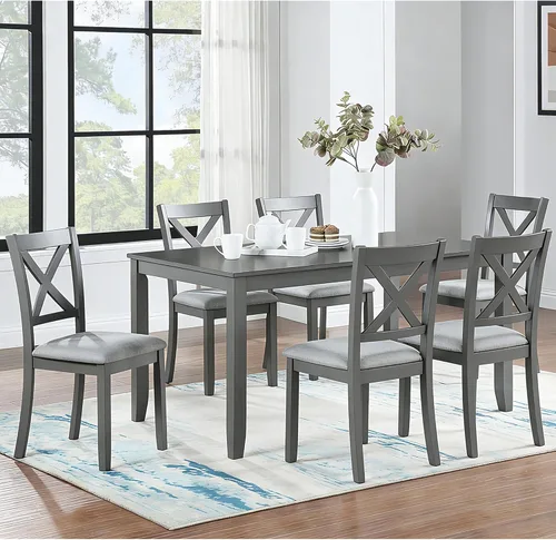 Miniatura 17 de LUMISOL Juego de mesa de comedor de 5 piezas con 4 sillas, juego de mesa de cocina de granja para lugares pequeños, cocina, comedor, negro y roble