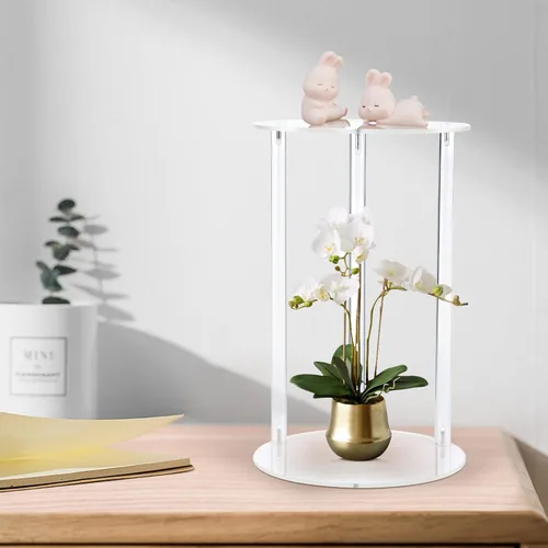 Miniatura 7 de YourGift Soporte para plantas de interior y exterior, soporte acrílico para plantas de interior, estante resistente para macetas, estante