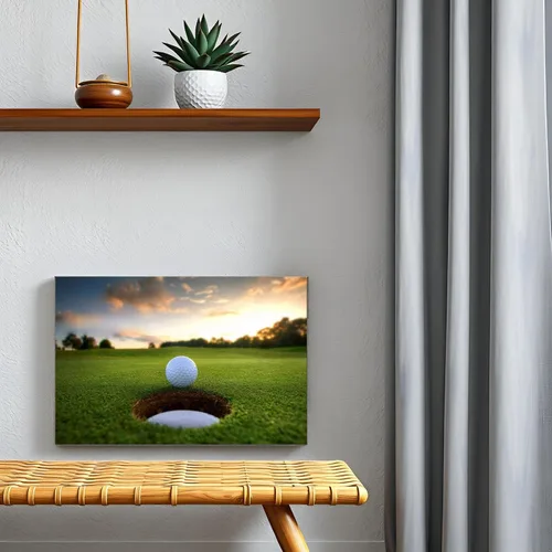 Miniatura 2 de Lienzo decorativo para pared, diseño de cueva para hombre, campo de golf, paisaje, puesta de sol, arte deportivo, para oficina, gimnasio, sala
