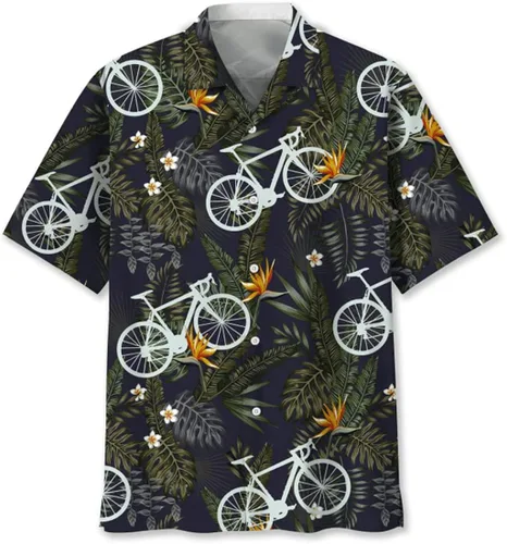 Camisas hawaianas de ciclismo para hombres y mujeres camisetas hawaianas de manga corta con botones para hombre