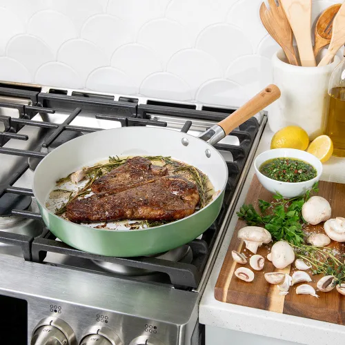 Miniatura 3 de Nordic Ware Sartén para Freír Antiadherente de Cerámica Cardamomo de 12 Pulgadas