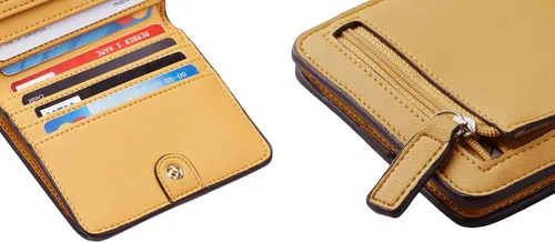 Miniatura 7 de Toughergun - Billetera para mujer, con bloqueo Rfid, pequeña, compacta, plegable, de lujo, de cuero, con bolsillo para mujer, minivestido