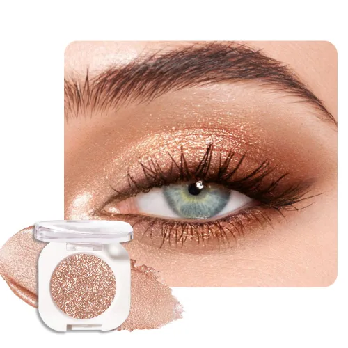 Miniatura 10 de Sombra de ojos color crema champán, sombra de ojos brillante dorada clara con purpurina metálica para piel madura, ligera, mezclable, brillo sutil