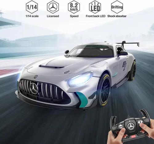 Miniatura 5 de RASTAR 1/14 RC Car Mercedes AMG GT2 Coche de juguete Mercedes Coche de control remoto para niños, 2.4GHz Silver Model Car