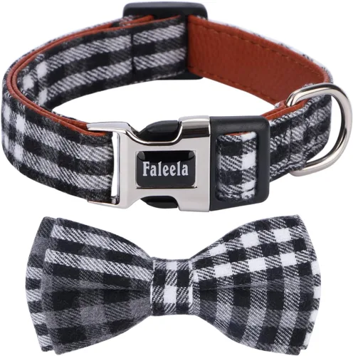 Miniatura 16 de Faleela Lindo Collar de Perro Navideño Suave para Niña con Lazo, Collar de Perro con Corbatín para Niño, Collar Ajustable Desmontable para Mascotas
