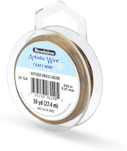 Miniatura 159 de Artistic Wire, alambre para manualidades de calibre 22 bañado en plata, resistente a las manchas, color cobre, blanco, 9,1 m