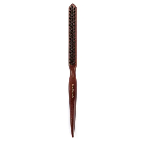 GranNaturals Cepillo de cerdas de jabalí para peinar para mujeres - Peine liso con pico de cola de rata para sección de cabello utilizado para