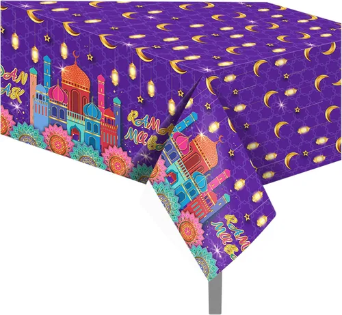 Miniatura 33 de 1 paquete de mantel de plástico con diseño de bandera americana del 4 de julio para fiesta, 54 x 87 pulgadas de largo, mantel rectangular para bufé