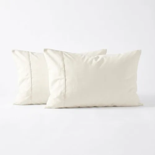 Miniatura 17 de Juego de 4 fundas de almohada tamaño King, color gris oscuro, fundas de almohada egipcias de una sola capa de fibra larga 100% algodón, tejido
