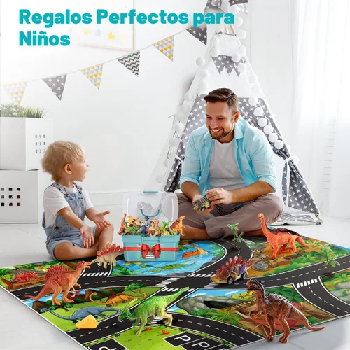 Miniatura 7 de Kiddiworld Juguetes de Dinosaurio para Regalos de Niños de 3 4 5 Años, Juguetes de Dinosaurios para Niños 3-5-7, Figuras de Dino Tapete de Juego