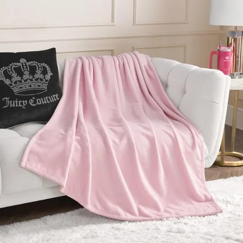 Miniatura 20 de Juicy Couture Berry Happy - Manta de felpa de 50 x 70 pulgadas, color rosa, mantas decorativas para sofás, mantas para sillas y camas