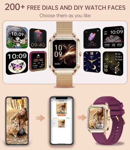 Miniatura 4 de Reloj inteligente para mujer (respuesta/hacer llamadas) 1.59 pulgadas rastreador de actividad física con monitor de sueño de frecuencia cardíaca