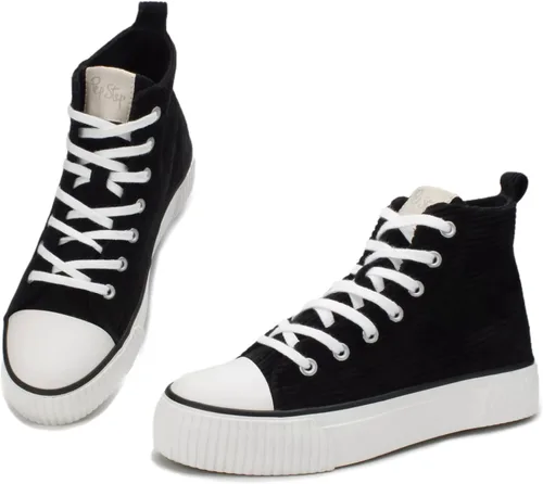 Miniatura 4 de PepStep Women's Fashion Platform High Top Sneakers, Cute Corduroy or Faux Lamb's Fur UpperMemory Foam Insole,Trendy Slim Shoe Lace