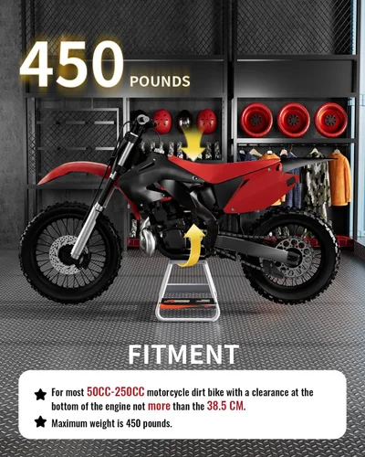 Miniatura 2 de JFG RACING Soporte para moto de motocross, universal desmontable recubierto en polvo antideslizante de acero para fuera de carretera MX de alta Negro