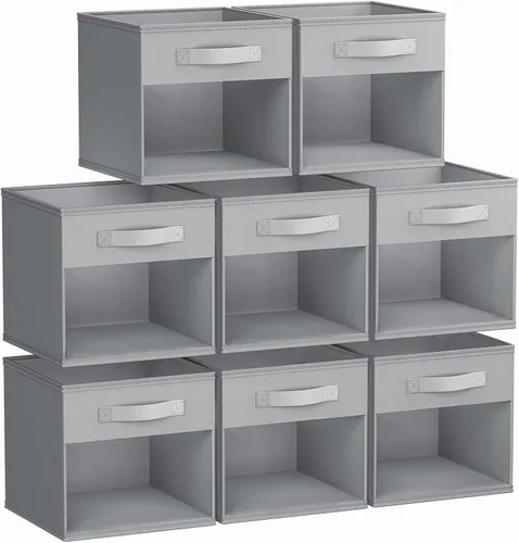 Miniatura 42 de DIMJ Cubo de almacenamiento, 6 paquetes de contenedores plegables con asas, contenedores de tela para organización, cubos organizadores