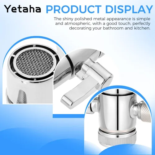 Miniatura 2 de Yetaha Válvula desviadora de grifo de 3/8", adaptador divisor de grifo de baño de cocina para pieza de repuesto de tubo, conector de fregadero
