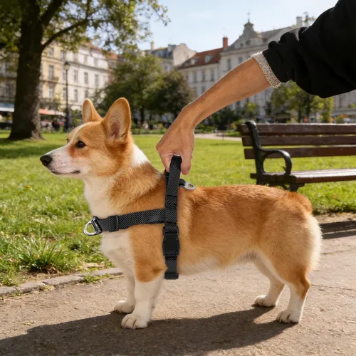 Miniatura 5 de Annchwool Arnés para perro sin tirones con clip frontal y asa de fácil control, arnés ajustable para el vientre y el pecho y correa para perros