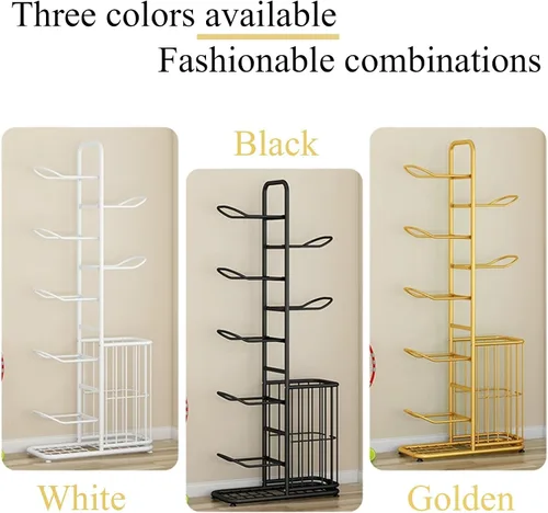 Miniatura 6 de Basketball Storage Rack, Sports Equipment Organizer, Yoga Mat Storage Basket, Multi-Tier Ball Storage Rack with Adjustable Feet for Garages, Courts