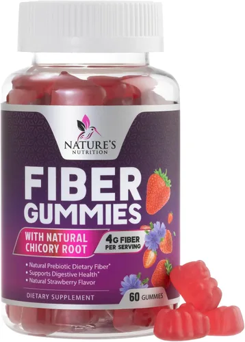 Gomitas de fibra para adultos – Fibra soluble 0.14 oz por porción – Suplemento de fibra prebiótica a base de plantas para salud digestiva, salud
