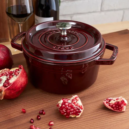 Miniatura 4 de Staub Horno Holandés Redondo de Hierro Fundido, Fabricado en Francia, Grenadine, 4 cuartos, Sirve para 4-6 personas