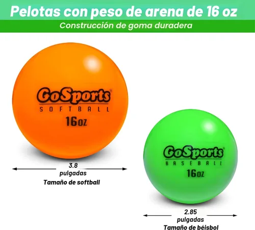 Miniatura 3 de GoSports Bolas de Entrenamiento con Peso - Elija Béisbol o Sóftbol - Entrenamiento de Bateo y Lanzamiento para Todos los Niveles de Habilidad