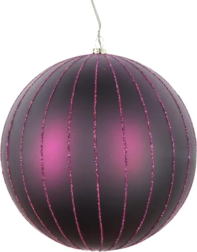 Miniatura 35 de Vickerman Adorno navideño de bola de avena mate con purpurina de 5 pulgadas. Incluye 4 piezas por bolsa.