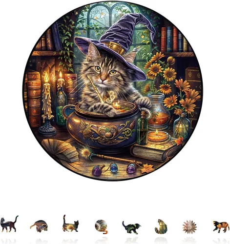 Miniatura 12 de KAAYEE Rompecabezas de madera para adultos, efecto visual 3D, dragón de lectura nocturna familiar, rompecabezas de madera de forma única, Lectura