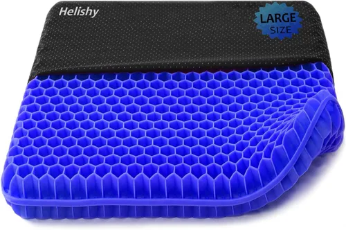 Miniatura 12 de Cojín de gel para asiento, cojín de gel doble grueso en forma de huevo para alivio del dolor por presión, cojín transpirable para silla de ruedas