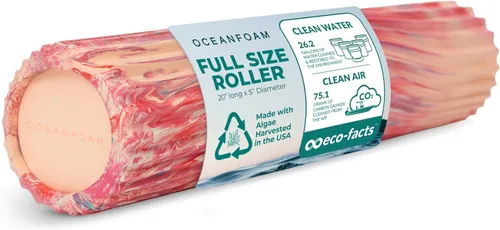 Miniatura 12 de Oceanfoam Tidal Roller - Azul Marino Oscuro - Rodillo de espuma para masaje muscular para dolor de espalda y estiramiento - Textura de onda ancha