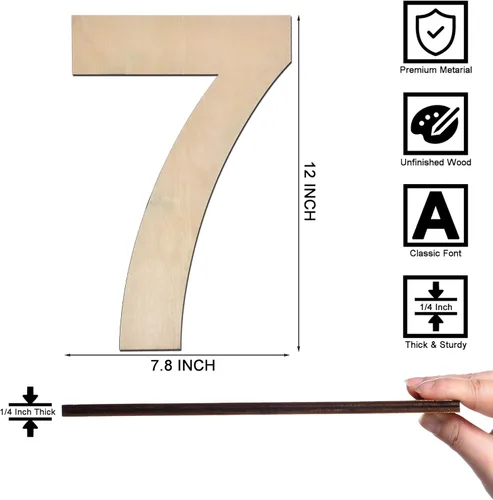 Miniatura 68 de Letra M de madera de 12 pulgadas de grosor, letra de madera grande sin terminar de 1/4 de pulgada de grosor para decoración de pared del hogar