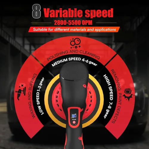 Miniatura 6 de Pulidora Inalámbrica de Coche para Batería Milwaukee M18 (SIN Batería), Kit de Pulidora de Tampón Sin Escobillas de 6 Pulgadas, Pulidora Orbital