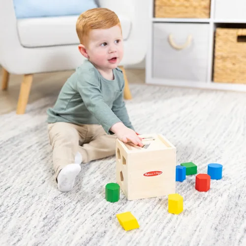 Miniatura 6 de Melissa & Doug Cubos de formas de Clasificación Clásico Juguete de Madera, Juguete de Desarrollo, Forma Fácil de Agarre, Construcción de Madera