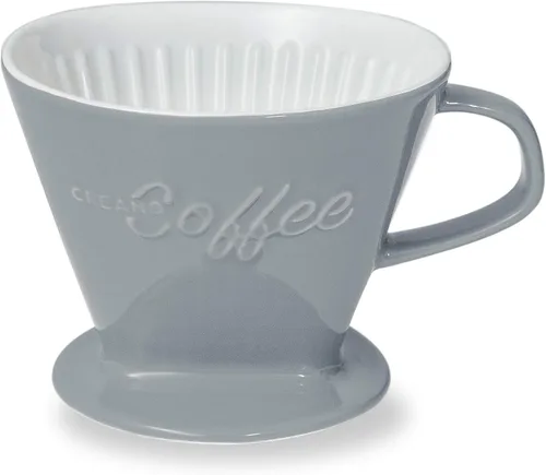 Miniatura 10 de Creano Gotero de café de porcelana, color blanco, cafetera de cono de cerámica, cafetera para bolsas de filtro, tamaño 4, preparación manual fácil