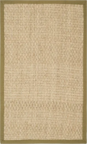 Miniatura 90 de Safavieh Natural Fiber NF114P - Alfombra redonda de hierba marina, tejido de canasta, con borde, de 244 cm, color gris Natural/ gris