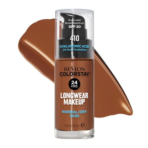 Miniatura 15 de Base líquida Revlon, maquillaje facial ColorStay para piel normal y seca, SPF 20, cobertura media-completa de larga duración con acabado natural