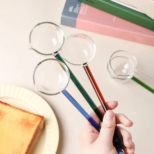 Miniatura 6 de Cucharón de sopa de vidrio de borosilicato con alto contenido de borosilicato, utensilios de cocina resistentes al calor, cucharón de cocina