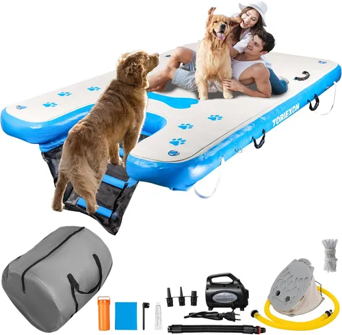 Miniatura 11 de Rampa inflable para barcos para perros de 48 x 32 pulgadas, rampa inflable para barcos y rampas de piscina para perros, rampa antideslizante