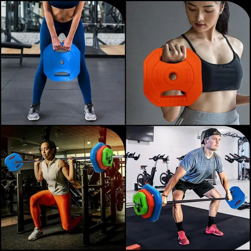 Miniatura 5 de Garvee Juego de pesas ajustables con pesas libres, juego de bomba cardiovascular ajustable para gimnasio en casa, multicolor, 44.1 lbs