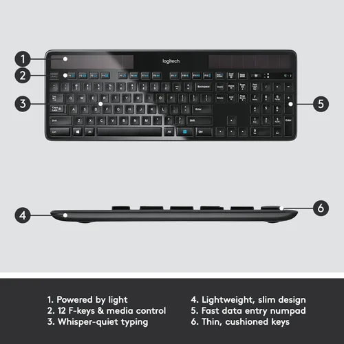 Miniatura 6 de Teclado solar inalámbrico K750, de Logitech , Negro talla única