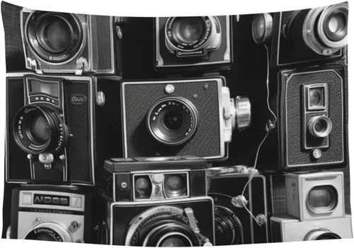 Miniatura 7 de FodPand Tapiz retro de la colección de cámaras geniales para decoración de dormitorio, telón de fondo de fiesta, tapiz estético para colgar